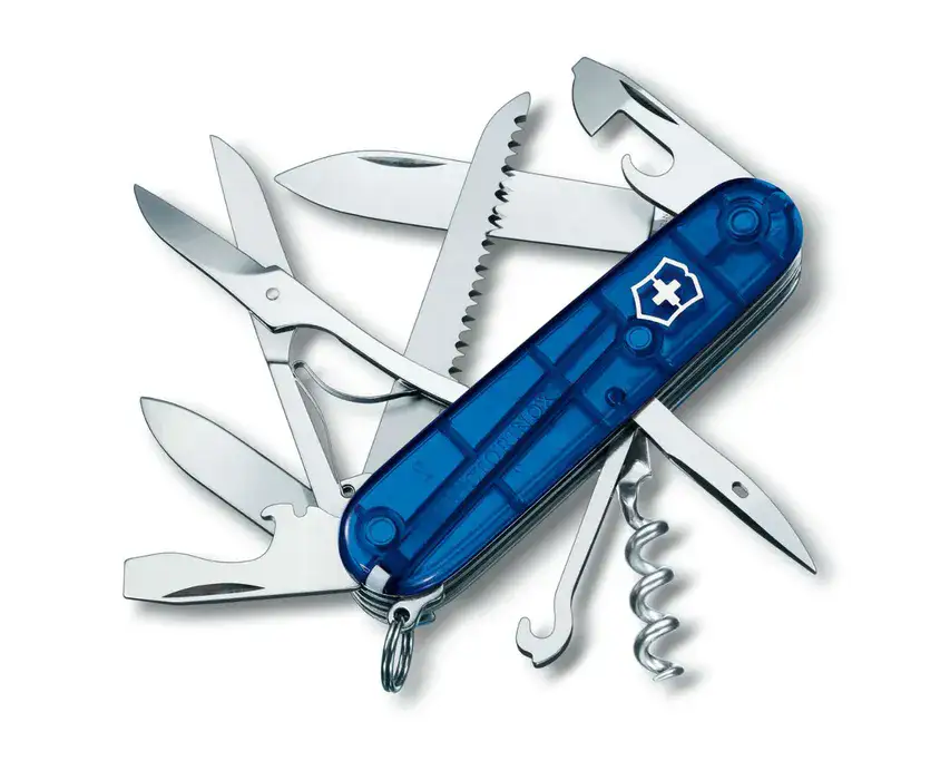 ויקטורינוקס רב תכליתי Victorinox Huntsman 13 כחול שקוף 13713T2