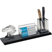 מעמד קריסטל סוס עם כוס לעטים ומעמד לכרטיסי ביקור4927