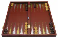 שש בש שחמט דמקה באחד דמוי עור- גדול 4959-7007