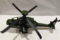 פסל מסוק אפאצ'י מתכת ירוק קטן 5228 18סמ