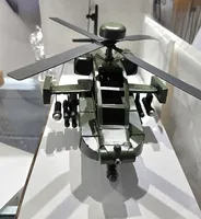 פסל מסוק אפאצ'י מתכת ירוק גדול 5229 40סמ