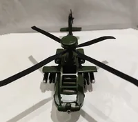 פסל מסוק אפאצ'י מתכת ירוק קטן 5228 18סמ