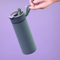 ספל תרמי 6627 ציפוי קרמי פנימי Puramic חם/קר 600 מ"ל עם מאחז יד ארגונומי ASOBU