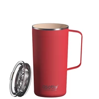 ספל תרמי נירוסטה 6690 Tower Mug ציפוי קרמי פנימי PURAMIC מכסה טריטן 600 מ"ל ASOBU