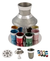 מחלק יין אלומניום מהודר 44972 עם 8 כוסיות צבעוני 21 סמ