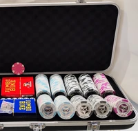 מזוודה ערכת פוקר 500 צ'טונים 14 גרם חיימר VIP כולל מזוודה יוקרתית POKER