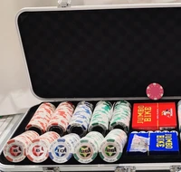 מזוודה ערכת פוקר 500 צ'טונים 14 גרם חיימר VIP כולל מזוודה יוקרתית POKER