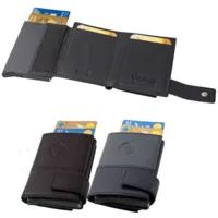 ארנק בטיחות GV4939 מעור שולף כרטיסי אשראי ותא למטבעות מבית המותג גבעוני