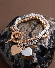 צמיד לבבות שלובים