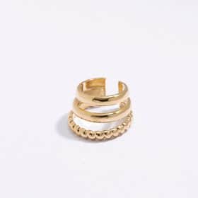 עגיל הליקס שלוש שורות, מצופה זהב 24K.